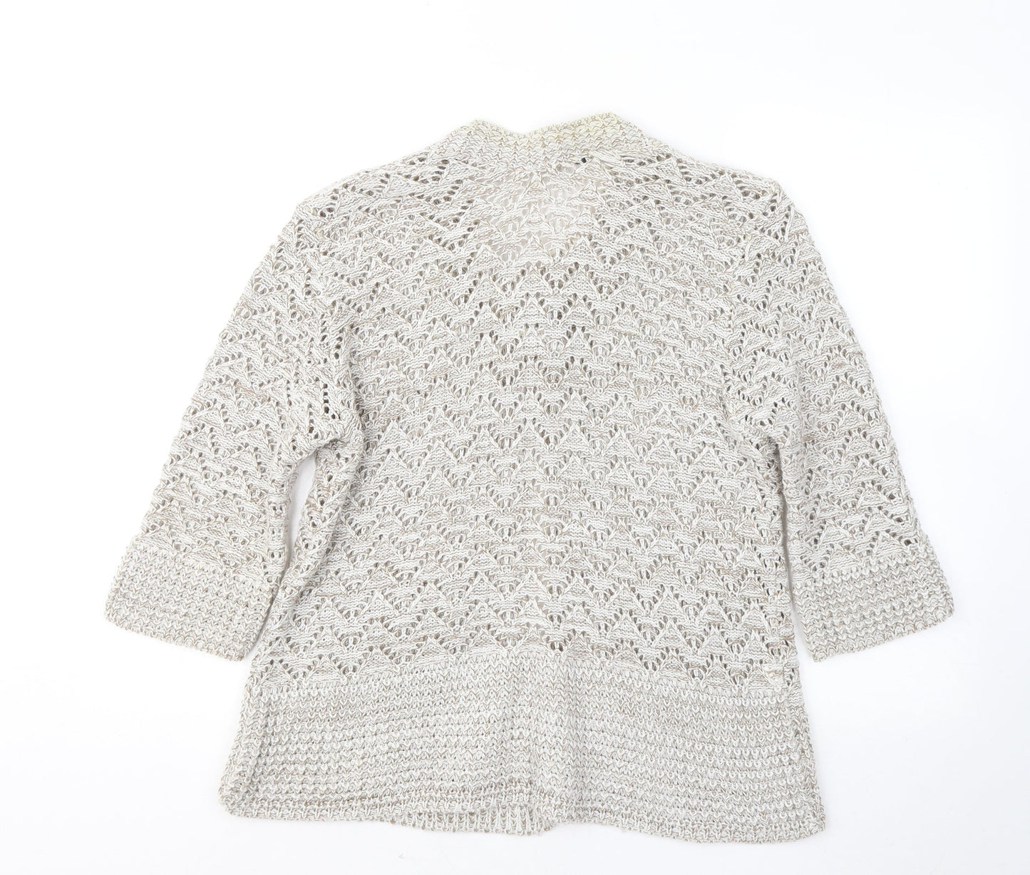 Glimpse Womens Brown Round Neck Acrylic Cardigan Jumper Size M