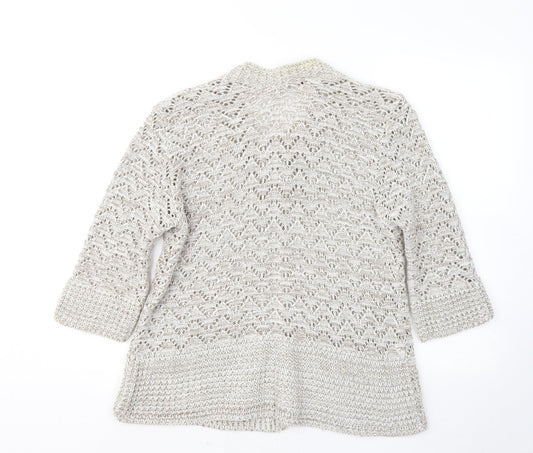 Glimpse Womens Brown Round Neck Acrylic Cardigan Jumper Size M