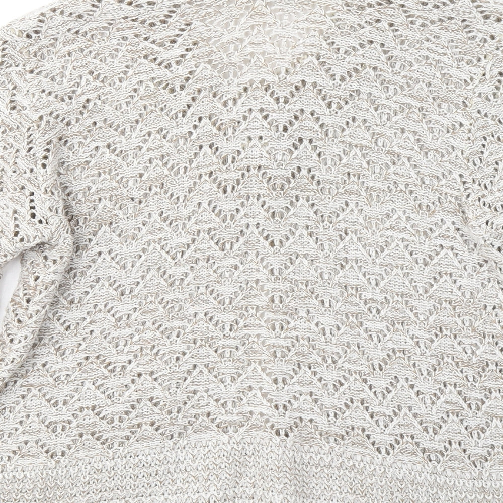 Glimpse Womens Brown Round Neck Acrylic Cardigan Jumper Size M