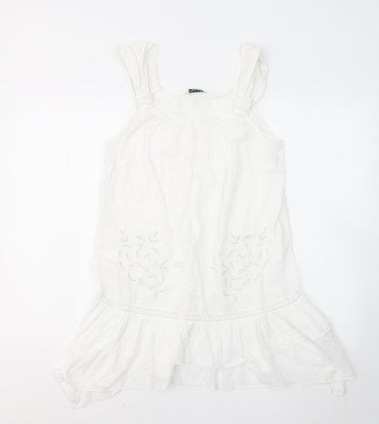 Womens UK Size 12 Marks and Spencer White Basic Tank