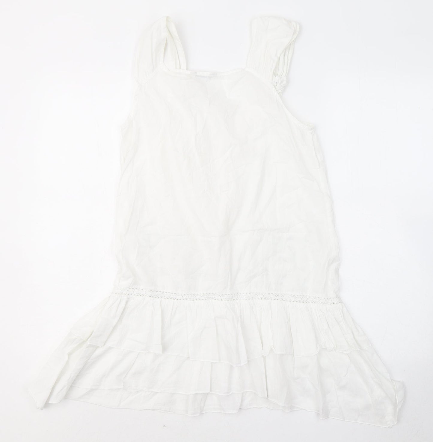 Womens UK Size 12 Marks and Spencer White Basic Tank