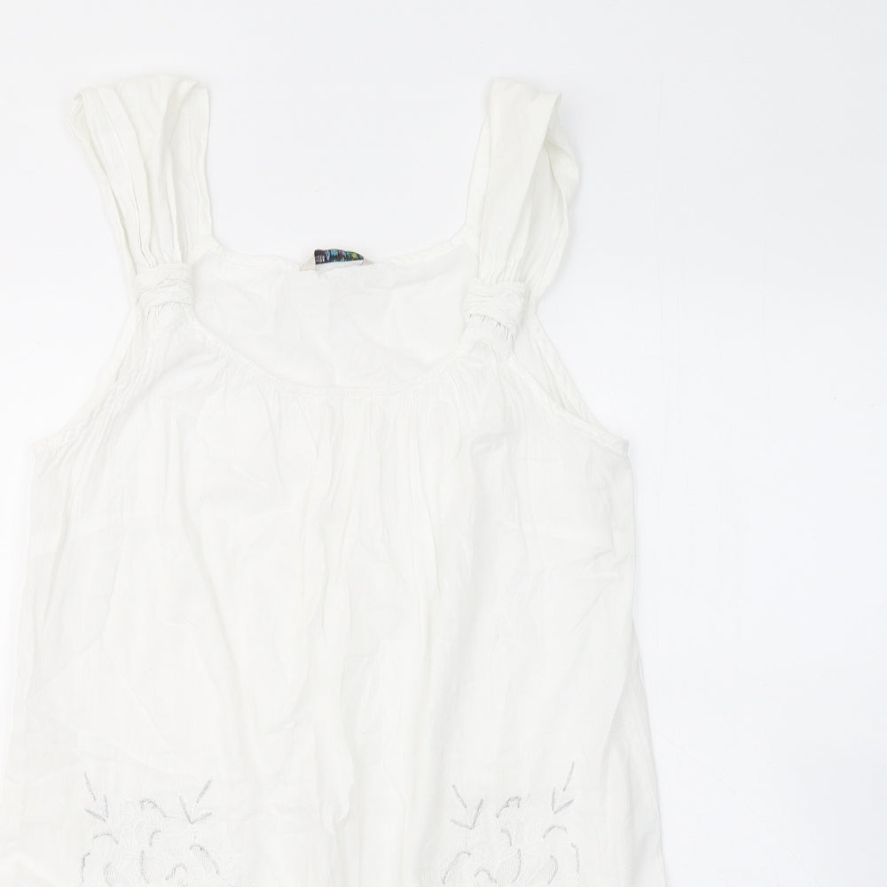 Womens UK Size 12 Marks and Spencer White Basic Tank