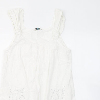 Womens UK Size 12 Marks and Spencer White Basic Tank