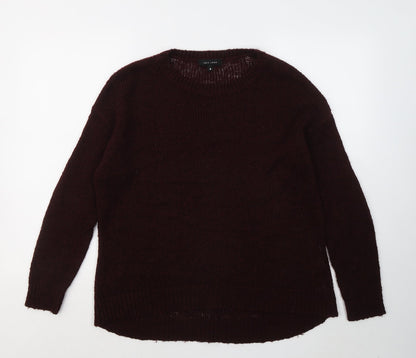 New Look Mens Red Round Neck Acrylic Pullover Jumper Size M