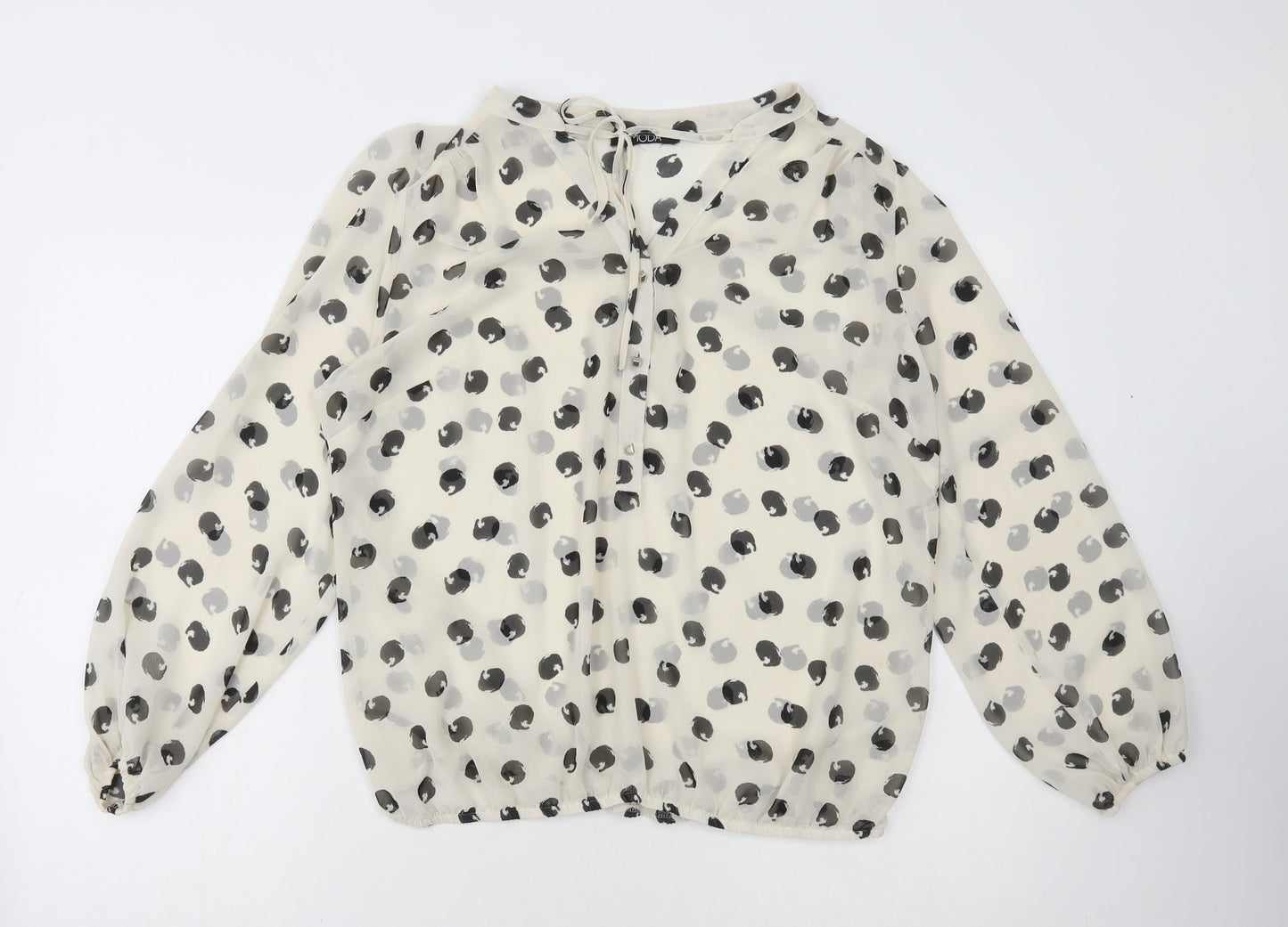 Womens UK Size L Moda White Basic Blouse