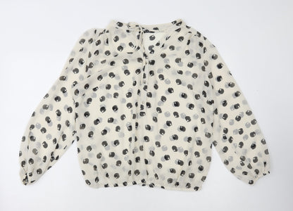 Womens UK Size L Moda White Basic Blouse