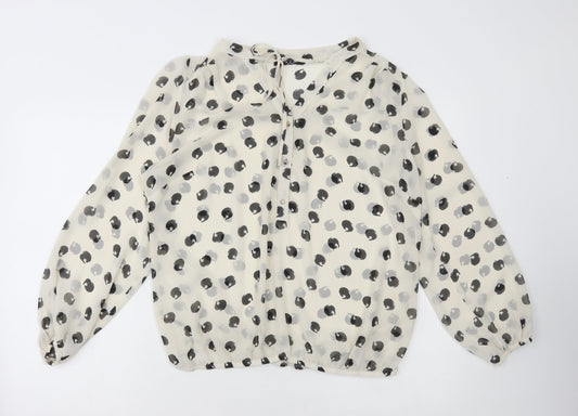Womens UK Size L Moda White Basic Blouse