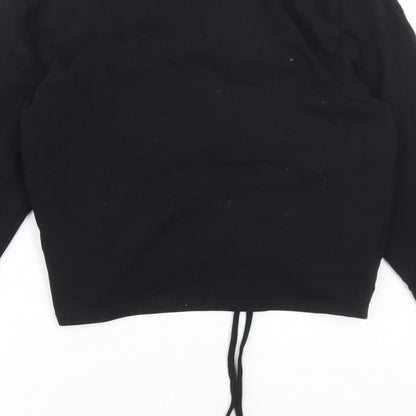 Womens UK Size L Divided by H&M Black Cropped T-Shirt
