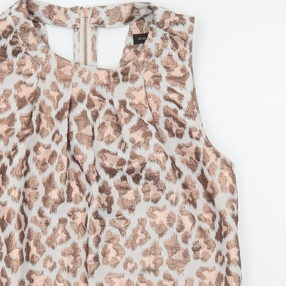 Womens UK Size 6 River Island Multicoloured Basic Tank