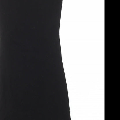 Warehouse Womens Black Viscose Bodycon Size 8 One Shoulder
