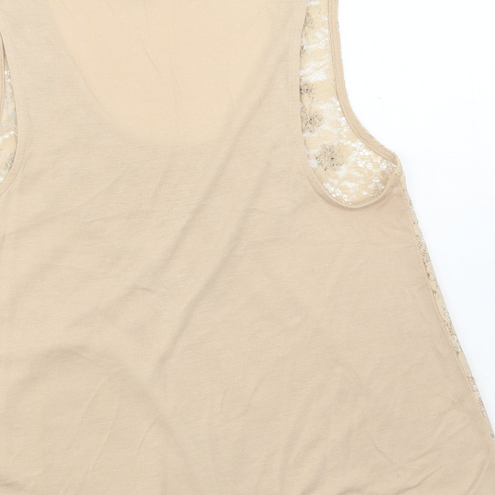 Womens UK Size 8 Topshop Gold Camisole Tank