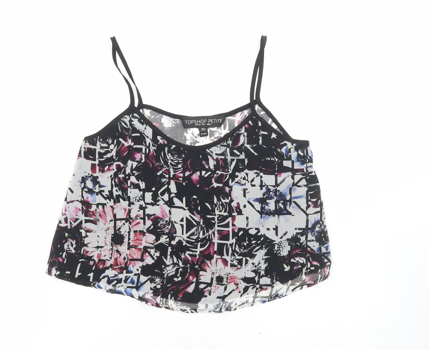 Womens UK Size 6 Topshop Black Cropped Tank