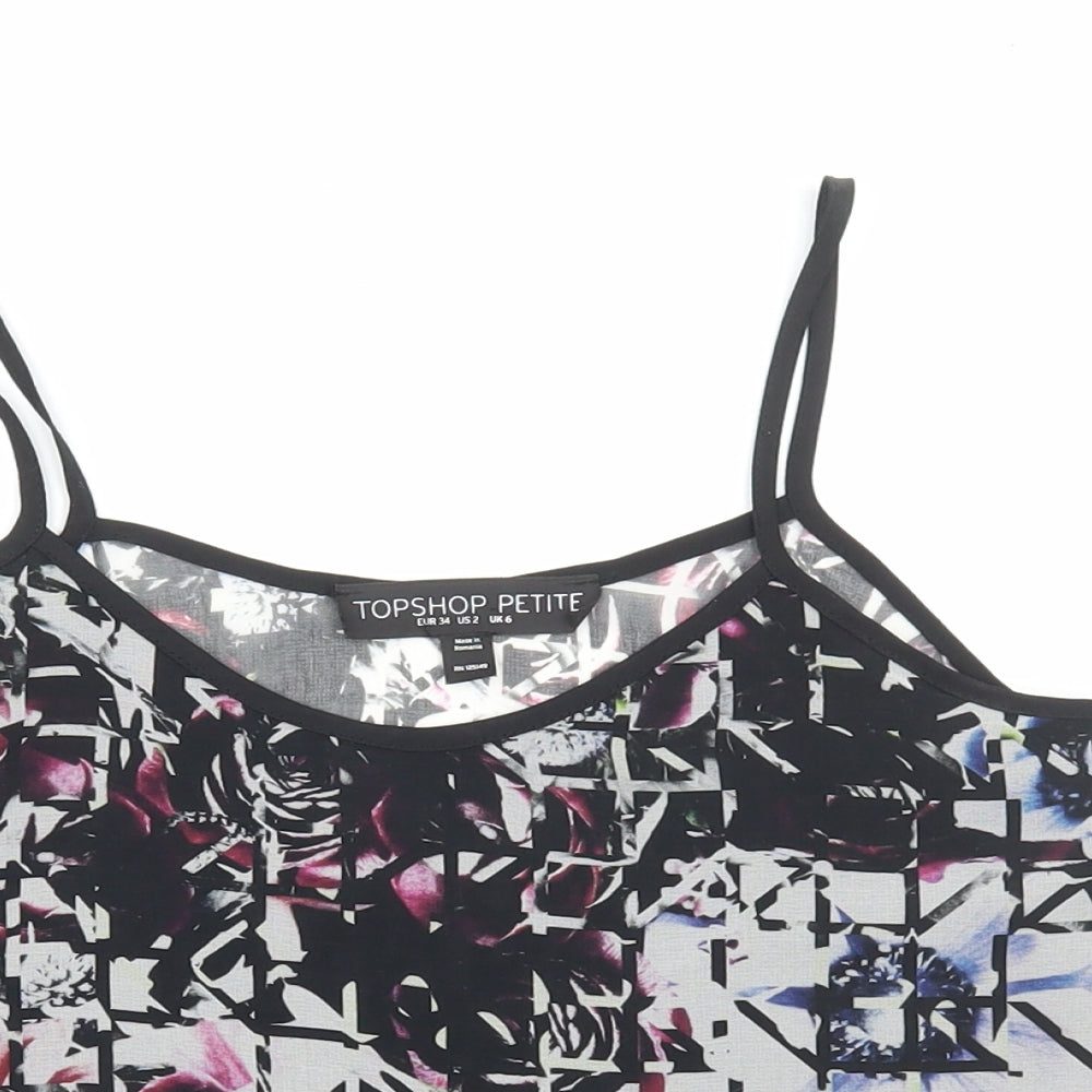 Womens UK Size 6 Topshop Black Cropped Tank