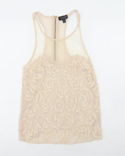 Womens UK Size 6 Topshop Beige Camisole Tank