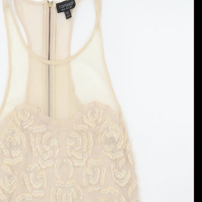 Womens UK Size 6 Topshop Beige Camisole Tank