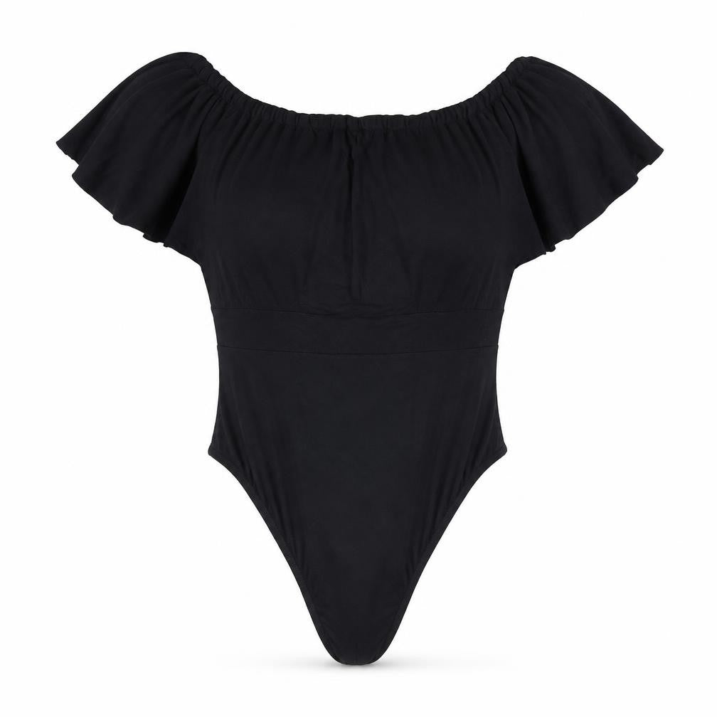 Womens UK Size 14 Boohoo One-Piece Black Leotard