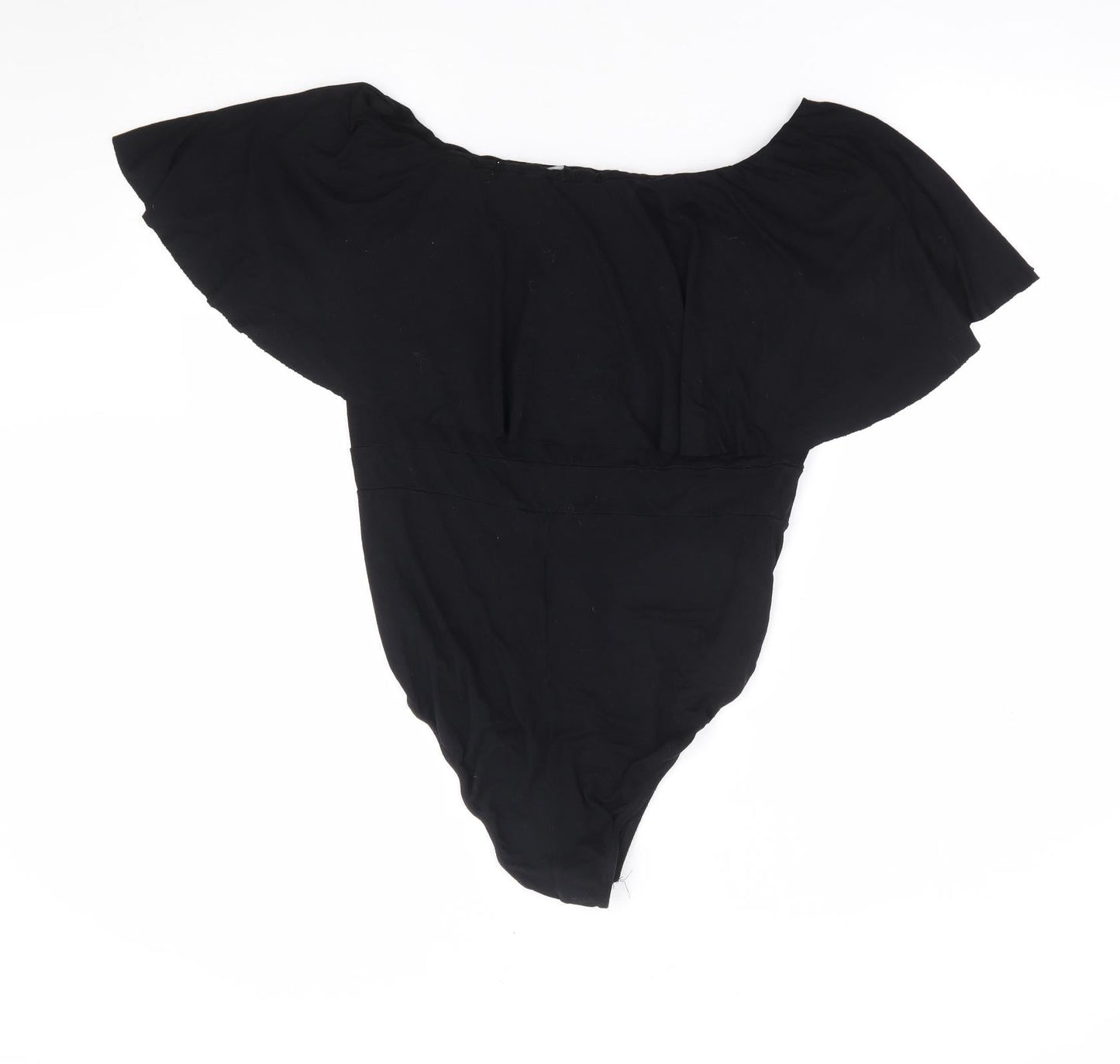 Boohoo Womens Black Viscose Leotard One-Piece Size 14