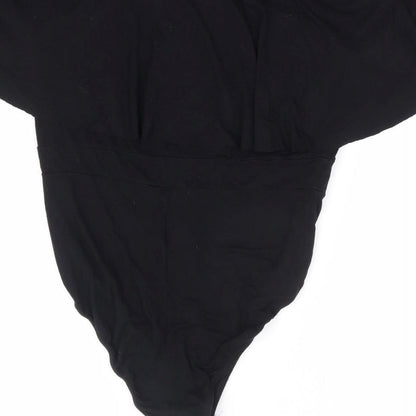 Boohoo Womens Black Viscose Leotard One-Piece Size 14