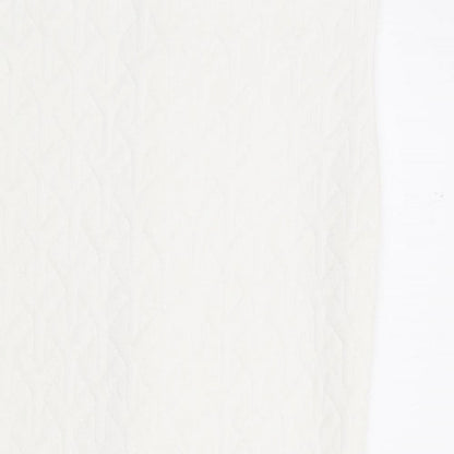 Topshop Womens Ivory Polyester A-Line Size 12 Round Neck Zip