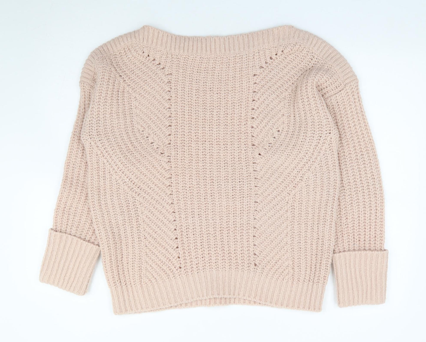 George Womens Pink Boat Neck Acrylic Pullover Jumper Size M