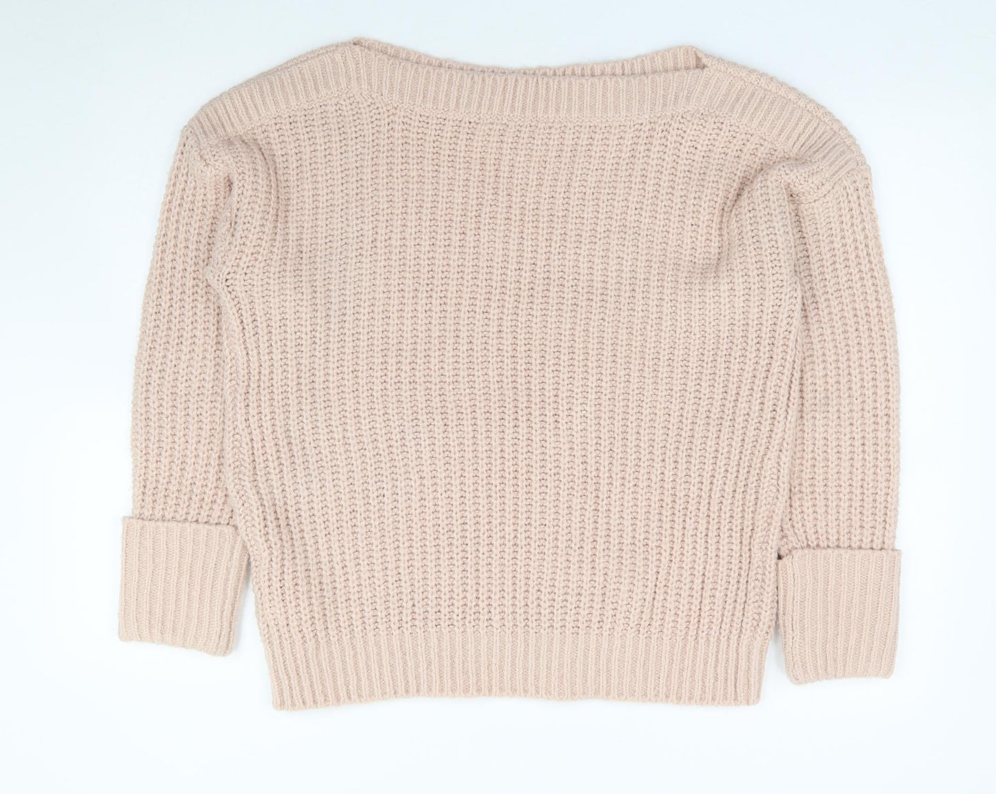 George Womens Pink Boat Neck Acrylic Pullover Jumper Size M