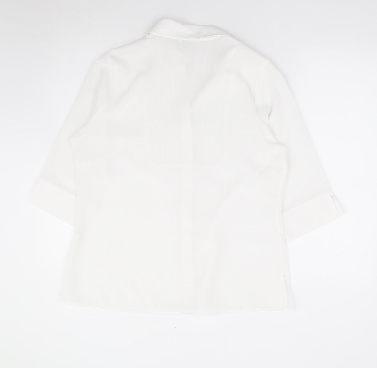 Womens UK Size M Marks and Spencer Ivory Jersey Button-Up