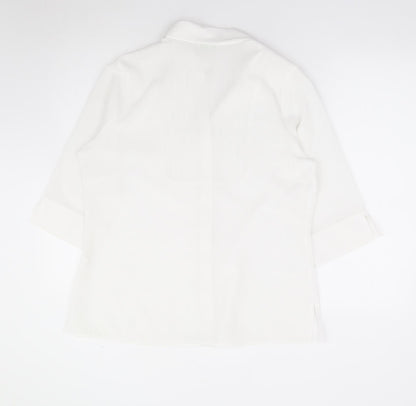 Womens UK Size M Marks and Spencer Ivory Jersey Button-Up