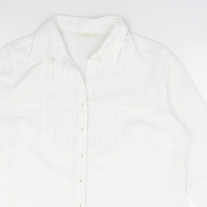 Womens UK Size M Marks and Spencer Ivory Jersey Button-Up