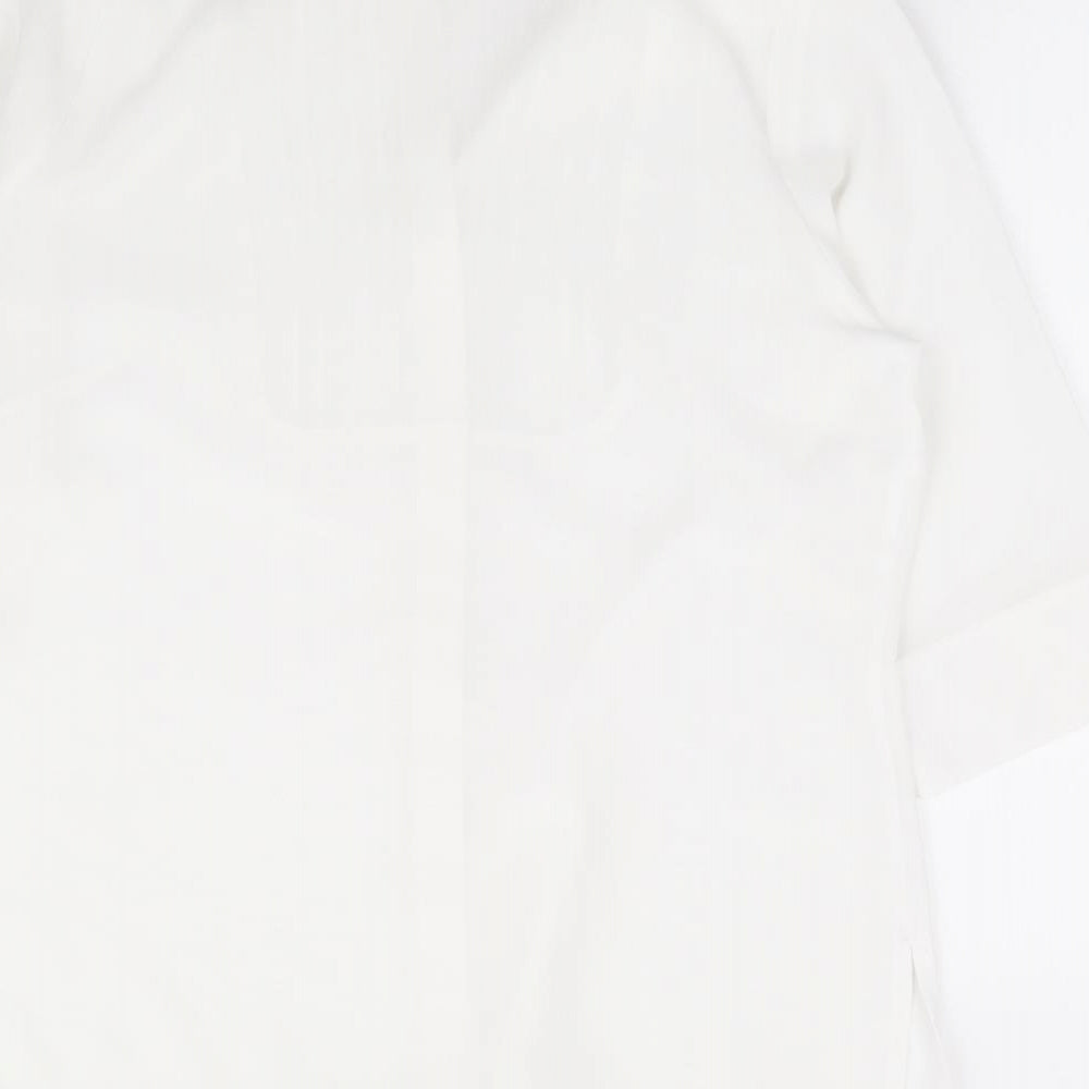 Womens UK Size M Marks and Spencer Ivory Jersey Button-Up