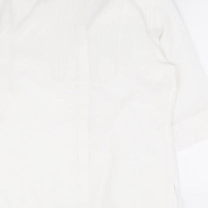 Womens UK Size M Marks and Spencer Ivory Jersey Button-Up