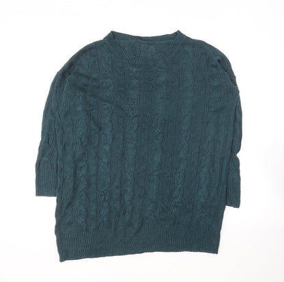 SheIn Womens Green Round Neck Acrylic Pullover Jumper Size M