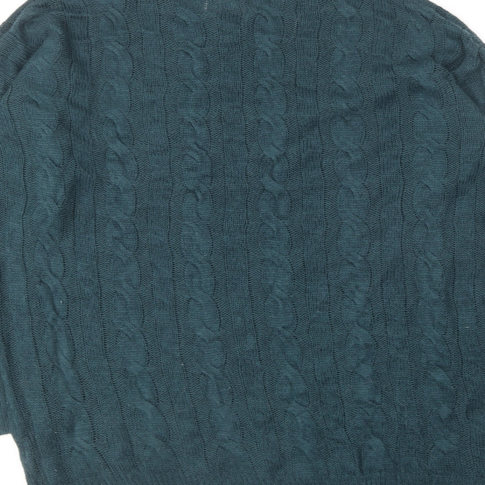 SheIn Womens Green Round Neck Acrylic Pullover Jumper Size M