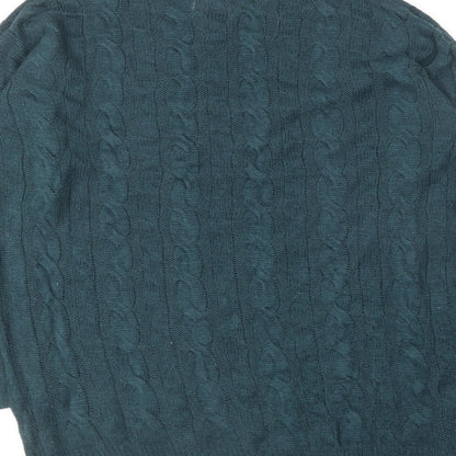 SheIn Womens Green Round Neck Acrylic Pullover Jumper Size M