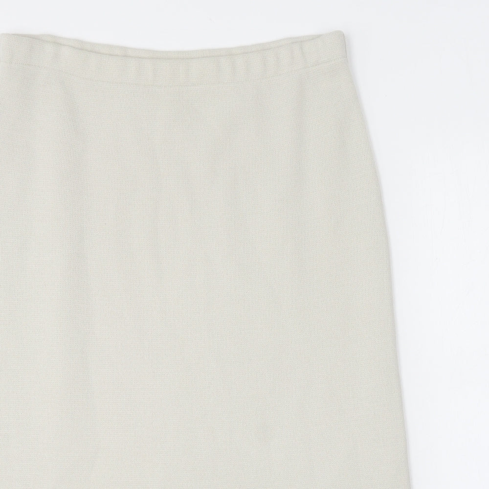 Classics Womens Beige Acrylic A-Line Skirt Size 12