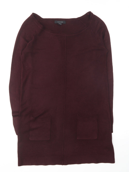 Atmosphere Womens Purple Round Neck Acrylic Pullover Jumper Size 12