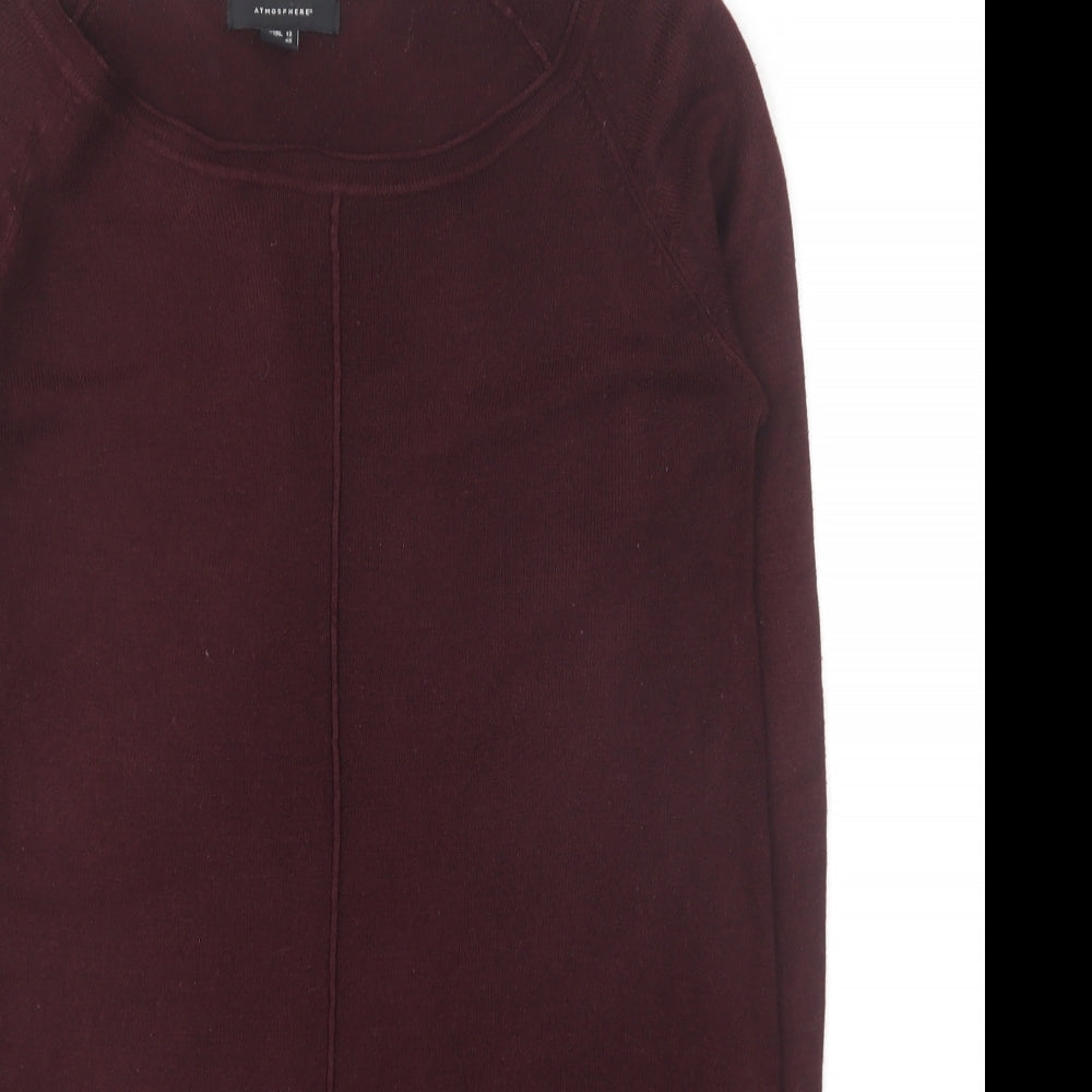 Atmosphere Womens Purple Round Neck Acrylic Pullover Jumper Size 12