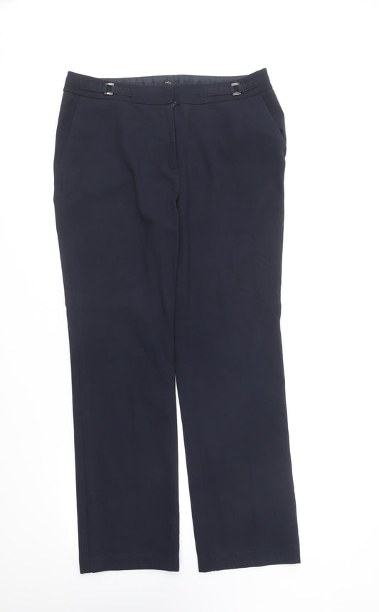 Womens UK Size 12 M&Co Regular Fit  Blue Trousers