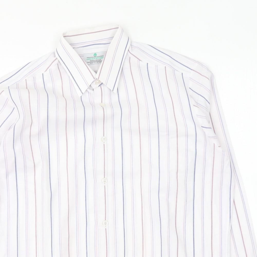 Mens UK Size M Greenwoods Multicoloured  Button-Up Long Sleeve Casual Shirt