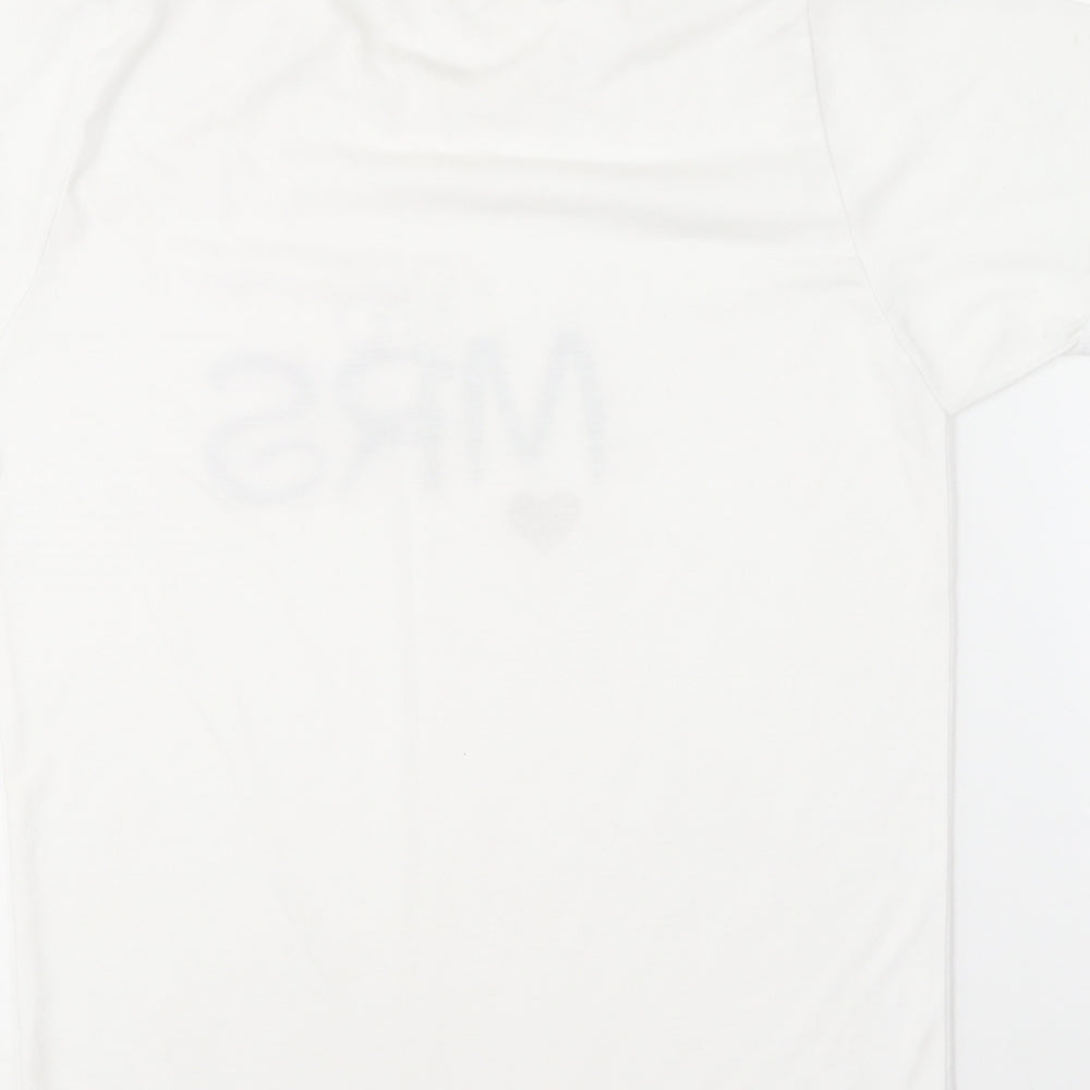 Womens UK Size S Stars & Stripes White Basic T-Shirt