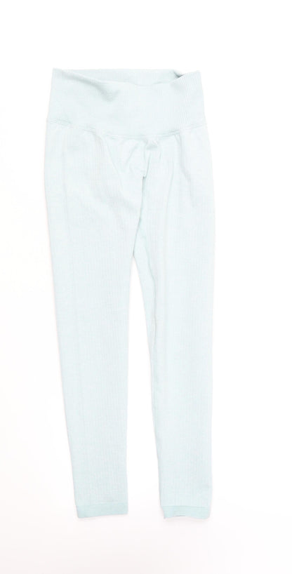 Preworn Womens Blue Nylon Compression Leggings Size S L24 in Regular
