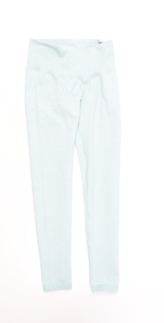 Preworn Womens Blue Nylon Compression Leggings Size S L24 in Regular