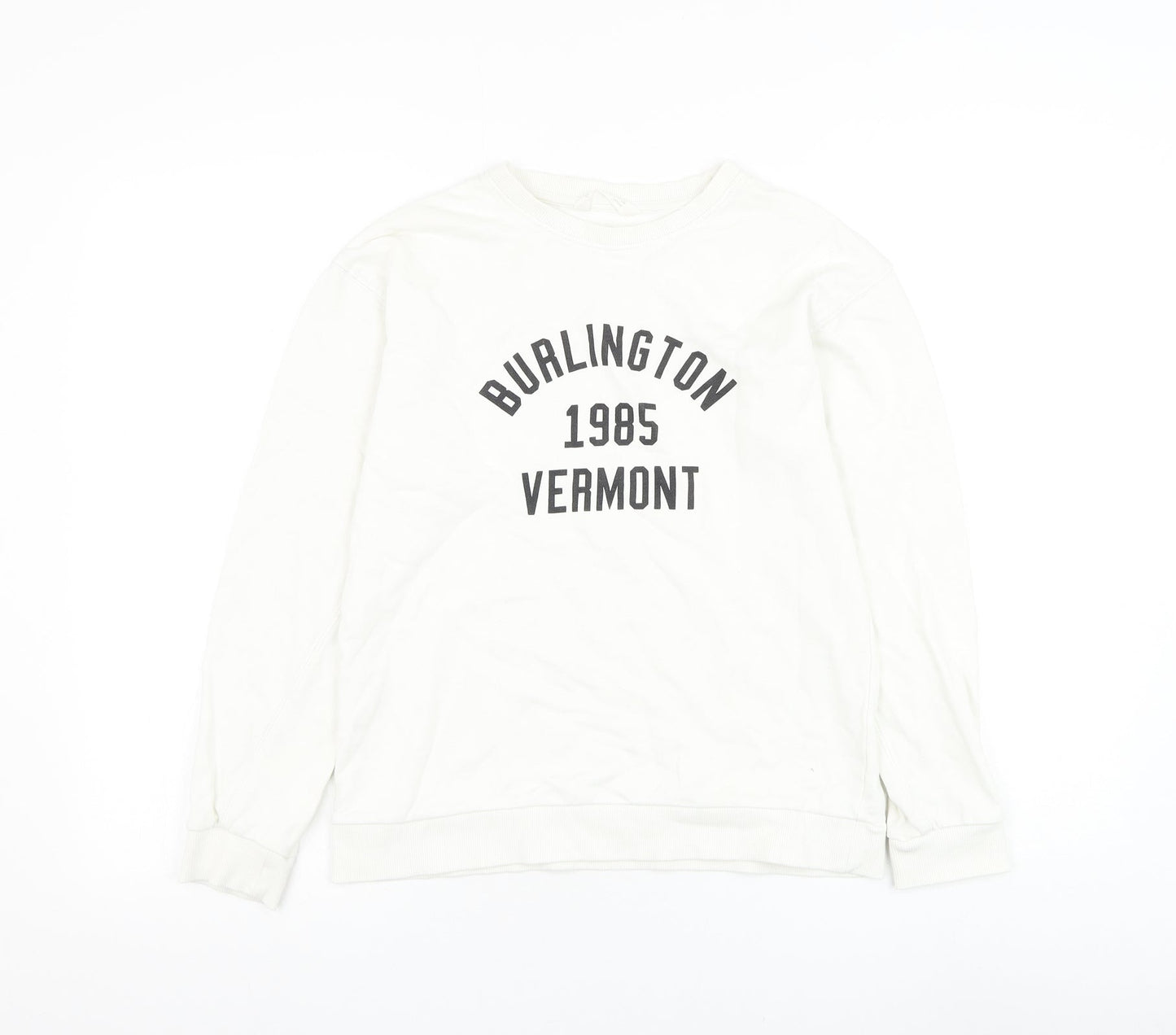Mango Girls White Cotton Pullover Sweatshirt Size 11-12 Years Pullover - Burlington Vermont
