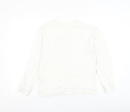 Mango Girls White Cotton Pullover Sweatshirt Size 11-12 Years Pullover - Burlington Vermont