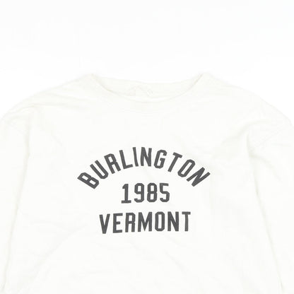 Mango Girls White Cotton Pullover Sweatshirt Size 11-12 Years Pullover - Burlington Vermont