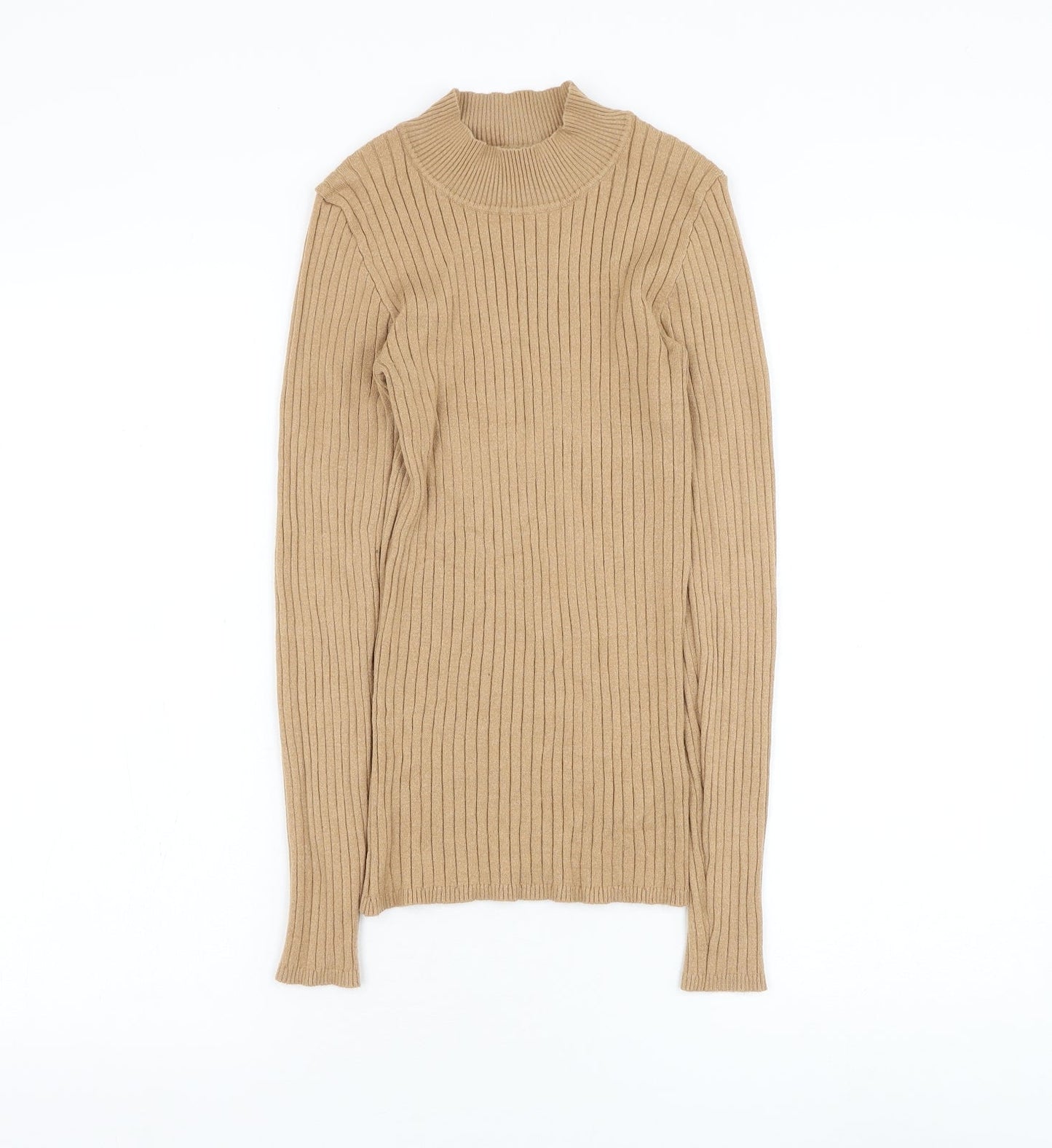 Primark Womens Brown Mock Neck Viscose Pullover Jumper Size 10