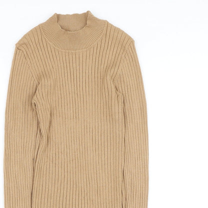 Primark Womens Brown Mock Neck Viscose Pullover Jumper Size 10