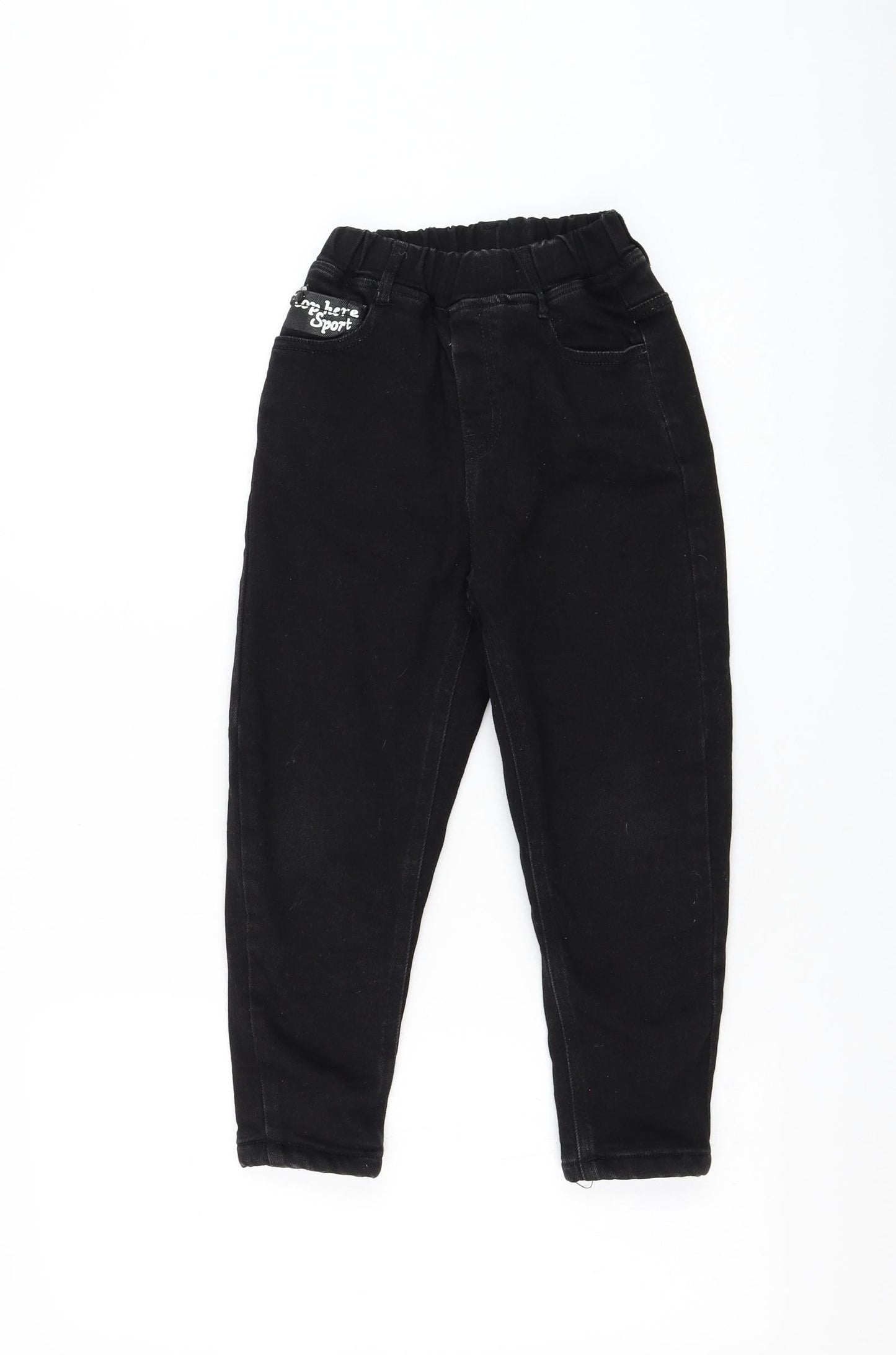 Fashion Cowboy Girls Black Polyester Skinny Jeans Size 11 Years Regular Pullover