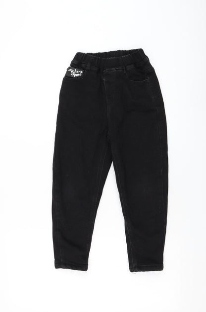 Fashion Cowboy Girls Black Polyester Skinny Jeans Size 11 Years Regular Pullover