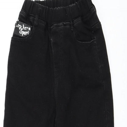 Fashion Cowboy Girls Black Polyester Skinny Jeans Size 11 Years Regular Pullover