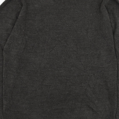 Peacocks Mens Grey V-Neck Acrylic Pullover Jumper Size L